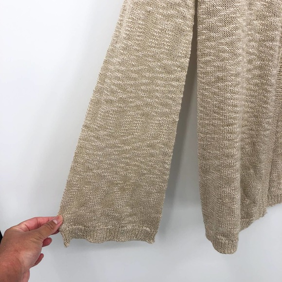 Majorelle Oatmeal Sandra Lurex Knit Front Tie Lightweight Sweater Cardigan - Picture 6 of 9